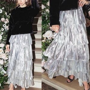 ANTONIO MELANI Silver Tiered Skirt